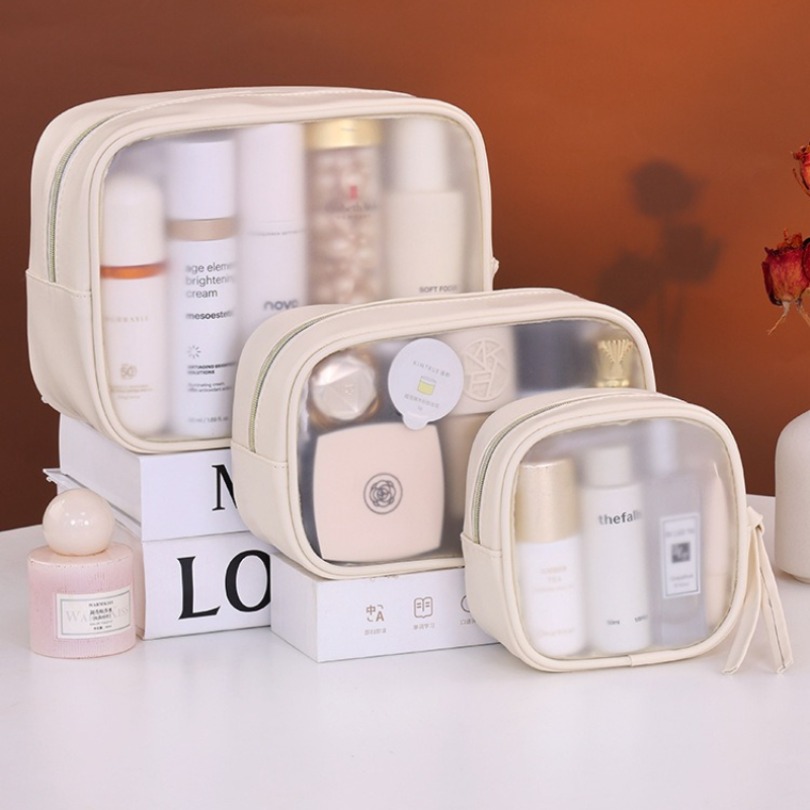 Luxury Skincare Samples - Set Tas Makeup Mewah Semi Transparan,